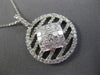 1.18CT ROUND & PRINCESS DIAMOND 18K WHITE GOLD CIRCULAR SQUARE INVISIBLE PENDANT