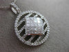 1.18CT ROUND & PRINCESS DIAMOND 18K WHITE GOLD CIRCULAR SQUARE INVISIBLE PENDANT