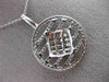1.18CT ROUND & PRINCESS DIAMOND 18K WHITE GOLD CIRCULAR SQUARE INVISIBLE PENDANT