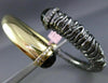 EXTRA LARGE 6.69CT DIAMOND & SMOKY TOPAZ 14K YELLOW & BLACK GOLD BANGLE BRACELET