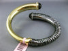 EXTRA LARGE 6.69CT DIAMOND & SMOKY TOPAZ 14K YELLOW & BLACK GOLD BANGLE BRACELET