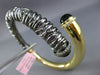 EXTRA LARGE 6.69CT DIAMOND & SMOKY TOPAZ 14K YELLOW & BLACK GOLD BANGLE BRACELET