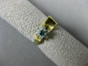 ESTATE .21CT WHITE & BLUE DIAMOND 14KT YELLOW GOLD 3D FLOWER FRIENDSHIP RING