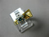 ESTATE .21CT WHITE & BLUE DIAMOND 14KT YELLOW GOLD 3D FLOWER FRIENDSHIP RING