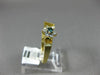 ESTATE .21CT WHITE & BLUE DIAMOND 14KT YELLOW GOLD 3D FLOWER FRIENDSHIP RING