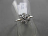 ANTIQUE .09CT DIAMOND 18KT WHITE GOLD 3D PAVE SNOWFLAKE FLOWER RING