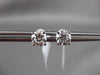 ESTATE LARGE 1.48CT DIAMOND 14KT WHITE GOLD 3D ROUND STUD EARRINGS 5.5mm #14048