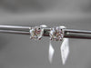 ESTATE LARGE 1.48CT DIAMOND 14KT WHITE GOLD 3D ROUND STUD EARRINGS 5.5mm #14048