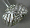 ESTATE WIDE .70CT ROUND DIAMOND 14KT WHITE GOLD 3D CLASSIC MULTI ROW X LOVE RING