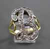 ESTATE LARGE .35CT DIAMOND 14KT WHITE & YELLOW GOLD 3D " B " INITIAL RING #24501