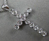 ESTATE .27CT DIAMOND 14KT WHITE GOLD 3D CLASSIC MILGRAIN CROSS FLOATING PENDANT