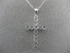 ESTATE .27CT DIAMOND 14KT WHITE GOLD 3D CLASSIC MILGRAIN CROSS FLOATING PENDANT