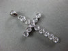 ESTATE .27CT DIAMOND 14KT WHITE GOLD 3D CLASSIC MILGRAIN CROSS FLOATING PENDANT