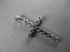 ESTATE .27CT DIAMOND 14KT WHITE GOLD 3D CLASSIC MILGRAIN CROSS FLOATING PENDANT
