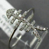 ESTATE .12CT ROUND DIAMOND 14KT WHITE GOLD CLASSIC LUCKY FISH SKELETON FUN RING