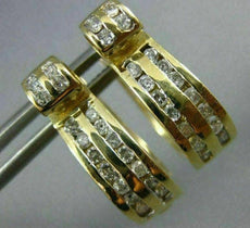 ESTATE WIDE .50CT DIAMOND 14K YELLOW GOLD 3D OVAL FILIGREE DOUBLE SIDED EARRINGS