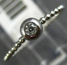 ESTATE .05CT DIAMOND 14KT WHITE GOLD CLASSIC SOLITAIRE ETOILE BEZEL BEADED RING