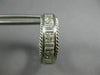 WIDE 1.15CT DIAMOND 14KT WHITE GOLD 3D PRINCESS & BAGUETTE HUGGIE HOOP EARRINGS