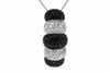 2.35CT WHITE & BLACK DIAMOND 14KT WHITE GOLD ROUND JOURNEY STACKABLE FUN PENDANT