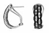 1.07CT WHITE & BLACK DIAMOND 14KT WHITE GOLD 3D ETOILE UMBELLA CLIP ON EARRINGS
