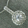 ANTIQUE .65CT DIAMOND 14KT WHITE GOLD 3D CLASSIC HALO SOLITAIRE PENDANT #1716