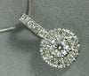 ANTIQUE .65CT DIAMOND 14KT WHITE GOLD 3D CLASSIC HALO SOLITAIRE PENDANT #1716