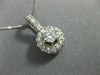 ANTIQUE .65CT DIAMOND 14KT WHITE GOLD 3D CLASSIC HALO SOLITAIRE PENDANT #1716