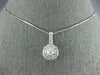 ANTIQUE .65CT DIAMOND 14KT WHITE GOLD 3D CLASSIC HALO SOLITAIRE PENDANT #1716