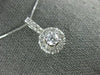 ANTIQUE .65CT DIAMOND 14KT WHITE GOLD 3D CLASSIC HALO SOLITAIRE PENDANT #1716