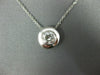 ESTATE LARGE .73CT DIAMOND 14K WHITE GOLD CIRCULAR SOLITAIRE BEZEL PENDANT #1325
