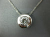 ESTATE LARGE .73CT DIAMOND 14K WHITE GOLD CIRCULAR SOLITAIRE BEZEL PENDANT #1325