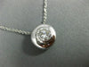 ESTATE LARGE .73CT DIAMOND 14K WHITE GOLD CIRCULAR SOLITAIRE BEZEL PENDANT #1325