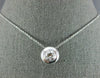 ESTATE LARGE .73CT DIAMOND 14K WHITE GOLD CIRCULAR SOLITAIRE BEZEL PENDANT #1325