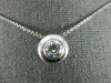 ESTATE LARGE .73CT DIAMOND 14K WHITE GOLD CIRCULAR SOLITAIRE BEZEL PENDANT #1325