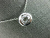 ESTATE LARGE .73CT DIAMOND 14K WHITE GOLD CIRCULAR SOLITAIRE BEZEL PENDANT #1325