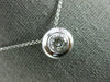 ESTATE LARGE .73CT DIAMOND 14K WHITE GOLD CIRCULAR SOLITAIRE BEZEL PENDANT #1325