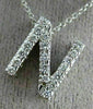 ESTATE .30CT DIAMOND 14KT WHITE GOLD CLASSIC "N" INITIAL FLOATING PENDANT #20586