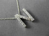 ESTATE .30CT DIAMOND 14KT WHITE GOLD CLASSIC "N" INITIAL FLOATING PENDANT #20586