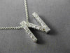ESTATE .30CT DIAMOND 14KT WHITE GOLD CLASSIC "N" INITIAL FLOATING PENDANT #20586