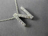 ESTATE .30CT DIAMOND 14KT WHITE GOLD CLASSIC "N" INITIAL FLOATING PENDANT #20586