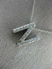 ESTATE .30CT DIAMOND 14KT WHITE GOLD CLASSIC "N" INITIAL FLOATING PENDANT #20586