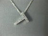 ESTATE .10CT DIAMOND 14KT WHITE GOLD 3D CLASSIC PAVE "T" FLOATING PENDANT #405