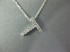ESTATE .10CT DIAMOND 14KT WHITE GOLD 3D CLASSIC PAVE "T" FLOATING PENDANT #405