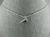 ESTATE .10CT DIAMOND 14KT WHITE GOLD 3D CLASSIC PAVE "T" FLOATING PENDANT #405