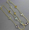 ESTATE 9.25CT AAA MULTI GEM 14KT YELLOW GOLD 3D OVAL BY THE YARD LOVE NECKLACE