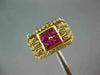 ESTATE WIDE 1.10CT DIAMOND & AAA RUBY 18KT YELLOW GOLD PRINCESS SQUARE MENS RING