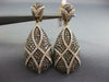 LARGE 6.13CT WHITE & CHOCOLATE FANCY DIAMOND 18KT ROSE GOLD TEAR DROP EARRINGS