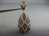 LARGE 6.13CT WHITE & CHOCOLATE FANCY DIAMOND 18KT ROSE GOLD TEAR DROP EARRINGS