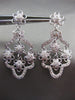 ESTATE LARGE 1.26CT DIAMOND 18K WHITE GOLD FILIGREE FLOWER STAR HANGING EARRINGS