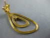 ESTATE .34CT DIAMOND 18KT YELLOW GOLD MATTE & SHINY TRIANGULAR HANGING EARRINGS